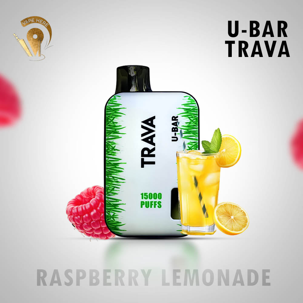 U-Bar Trava 15000 Puffs Disposable Vape Raspberry Lemonade UAE Ajman