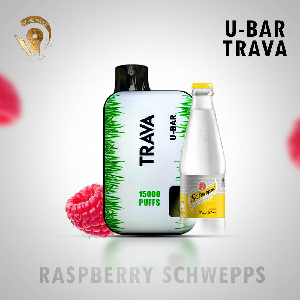 U-Bar Trava 15000 Puffs Disposable Vape Raspberry Schweppes UAE Al AIn