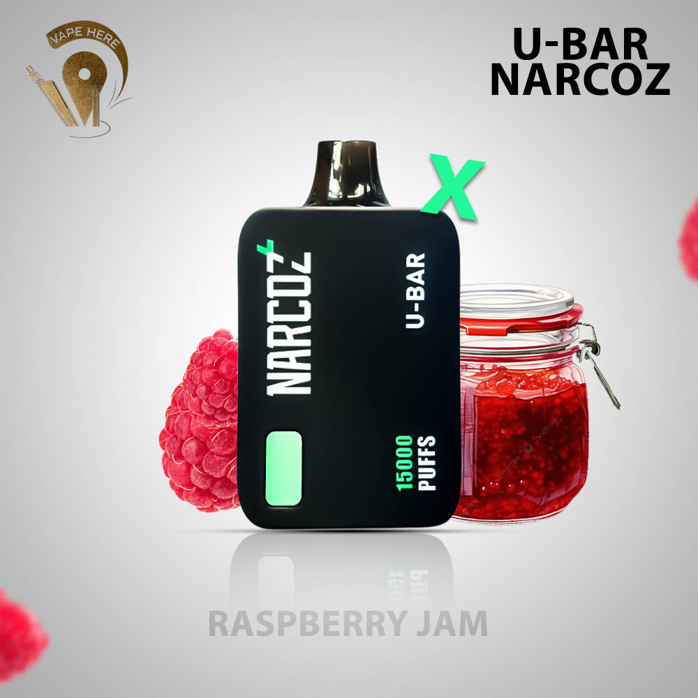 U-Bar Narcoz 15000 Puffs Disposable Vape Raspberry Jam UAE Abu Dhabi