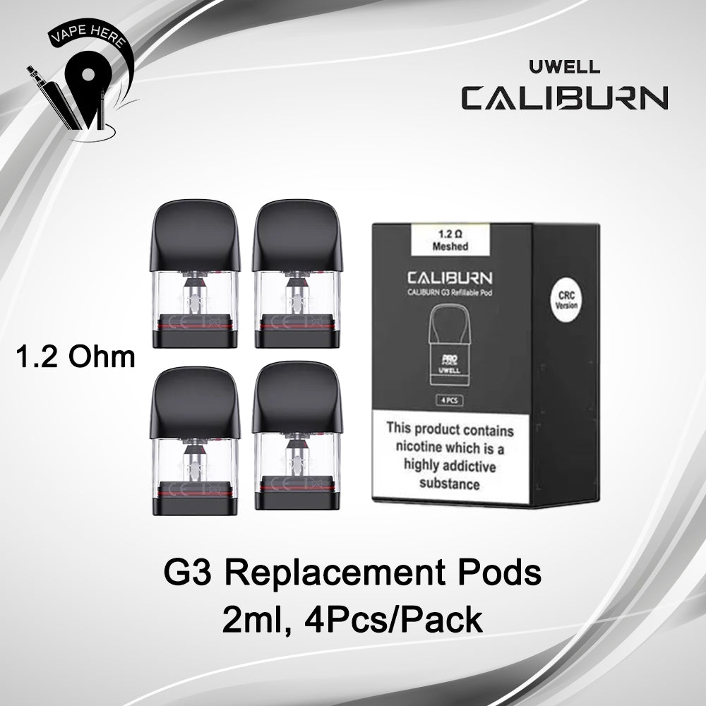 UWELL CALIBURN G3 Replacement Empty Pod Cartridge 4 Pc/Pack