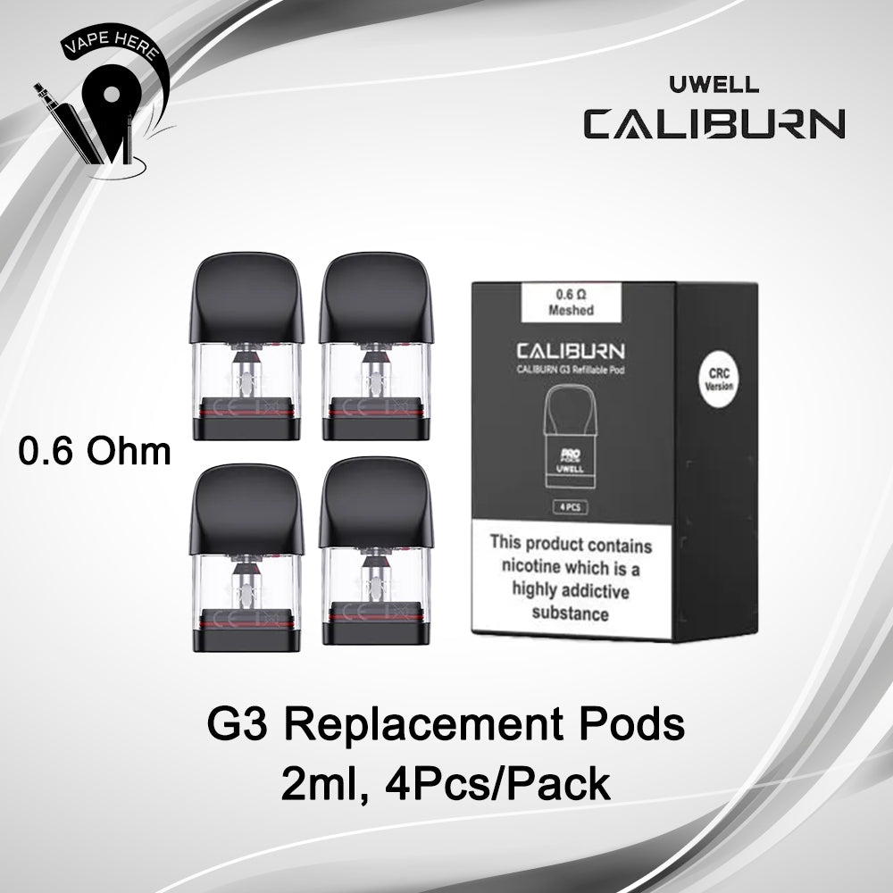 UWELL CALIBURN G3 Replacement Empty Pod Cartridge 4 Pc/Pack