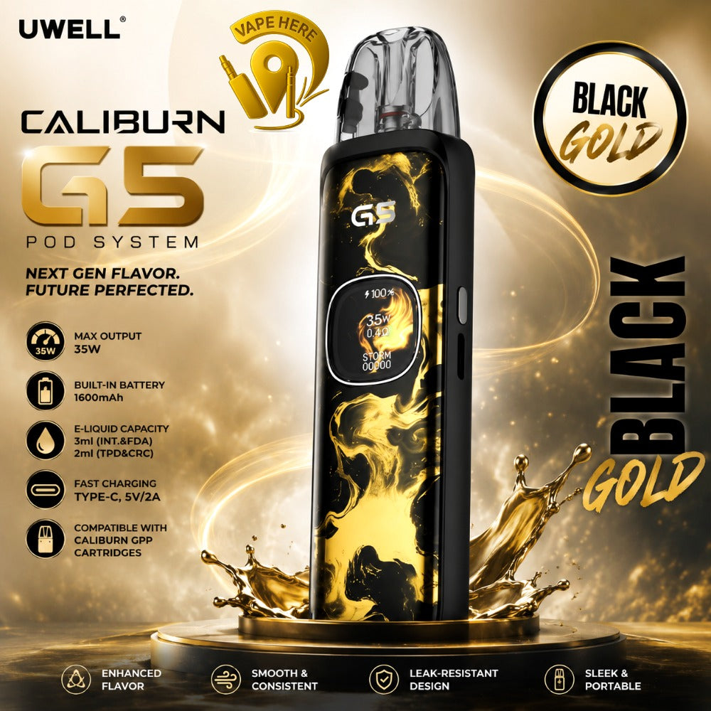 UWELL Caliburn G5 Pod Kit Black Gold Abu Dhabi, UAE