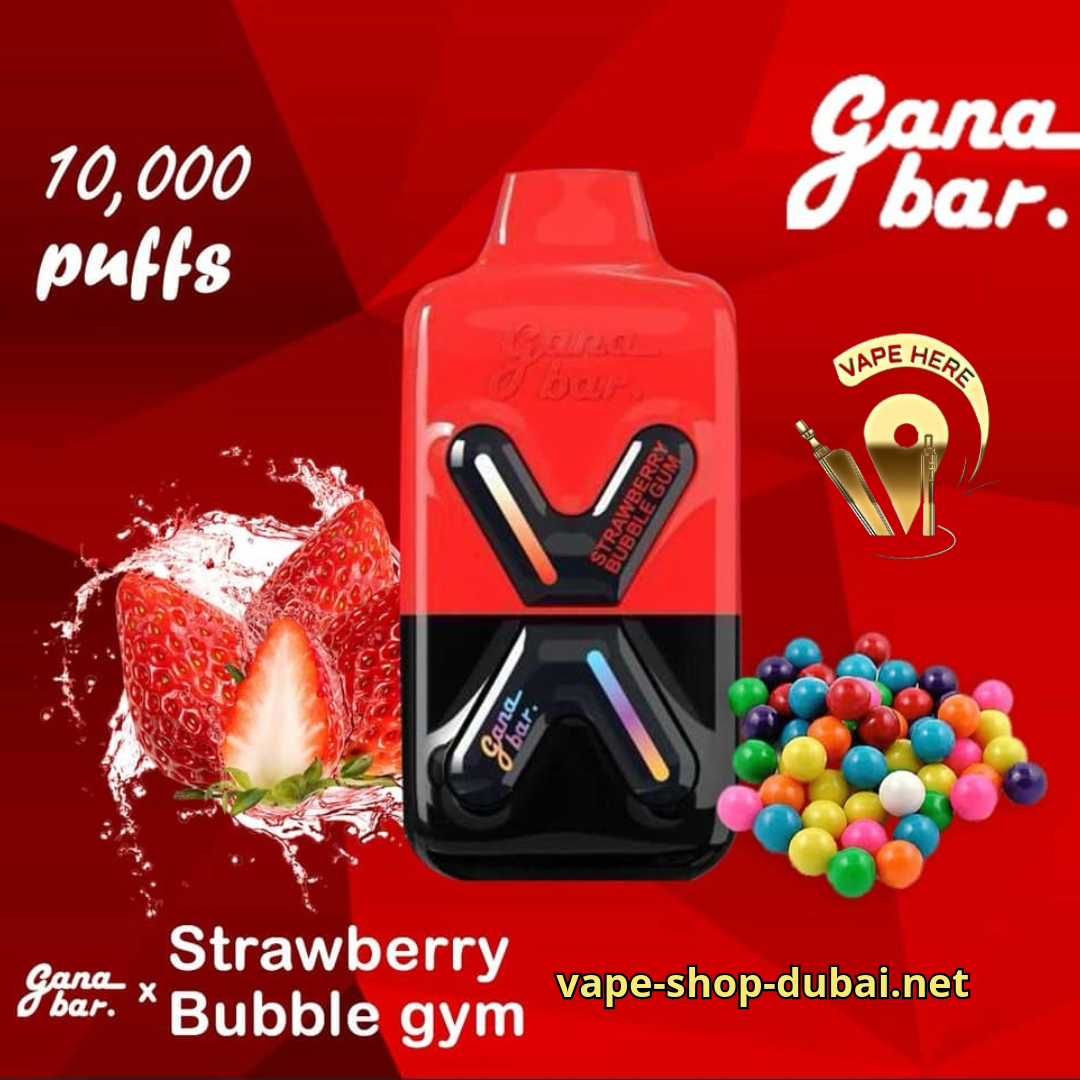 GANA BAR 10000 KIT 5MG  DISPOSABLE VAPE  STRAWBERRY BUBBLE GUM