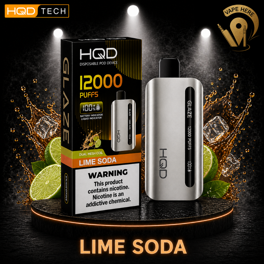 HQD CUVIE GLAZE 12000 PUFFS DISPOSABLE VAPE  Lime Soda UAE Al Ain