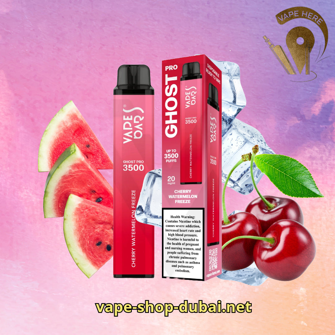 VAPES BAR - GHOST PRO 3500 PUFFS DISPOSABLE VAPE Cherry Watermelon Freeze UAE Dubai