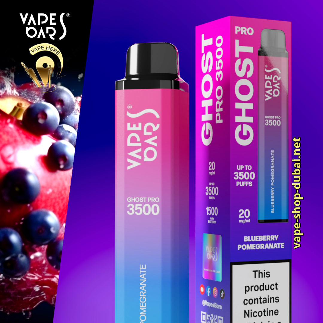 VAPES BAR - GHOST PRO 3500 PUFFS DISPOSABLE VAPE Blueberry Pomegarante UAE Abu Dhabi