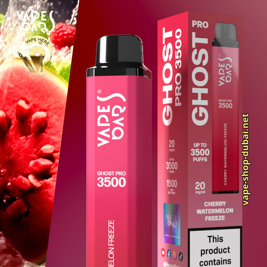 VAPES BAR - GHOST PRO 3500 PUFFS DISPOSABLE VAPE Cherry Watermelon Fereez UAE Dubai