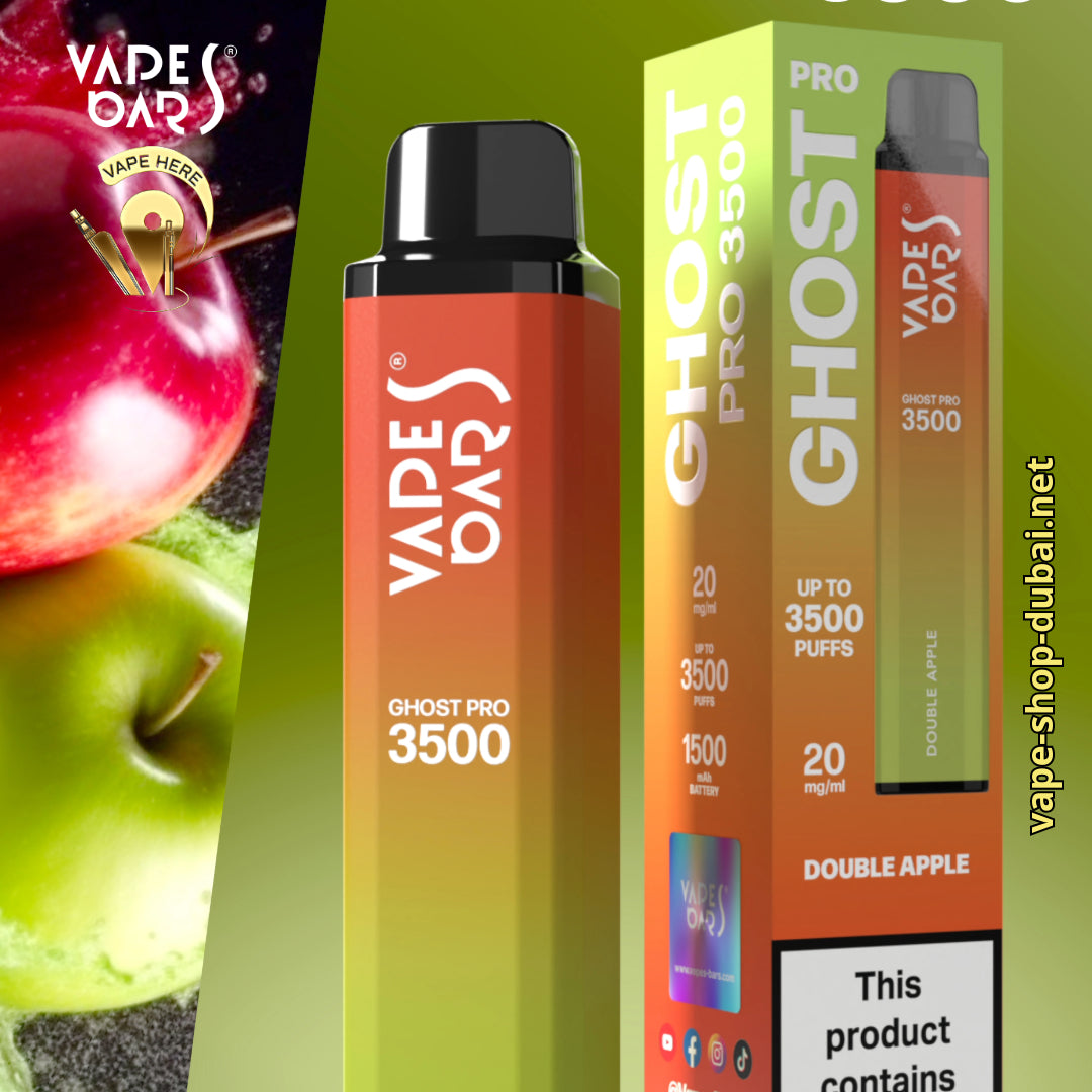 VAPES BAR - GHOST PRO 3500 PUFFS DISPOSABLE VAPE Double Apple UAE Abu Dhabi