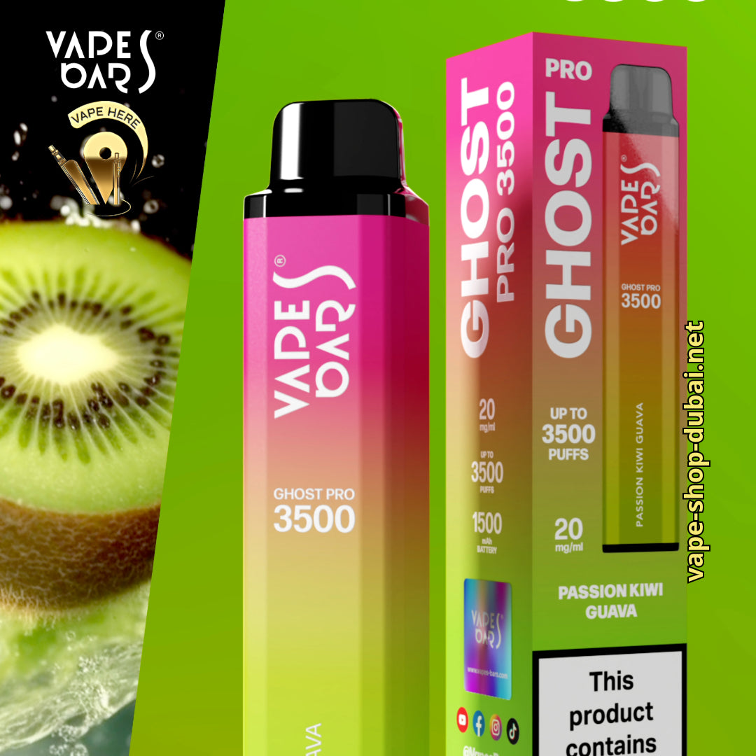 VAPES BAR - GHOST PRO 3500 PUFFS DISPOSABLE VAPE Passion Kiwi Guava UAE Dubai