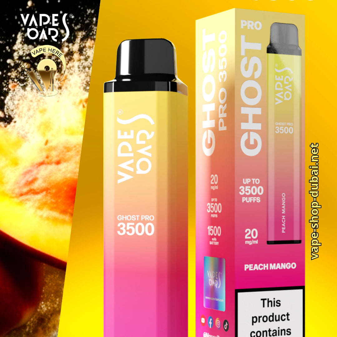 VAPES BAR - GHOST PRO 3500 PUFFS DISPOSABLE VAPE Peach Mango UAE Dubai