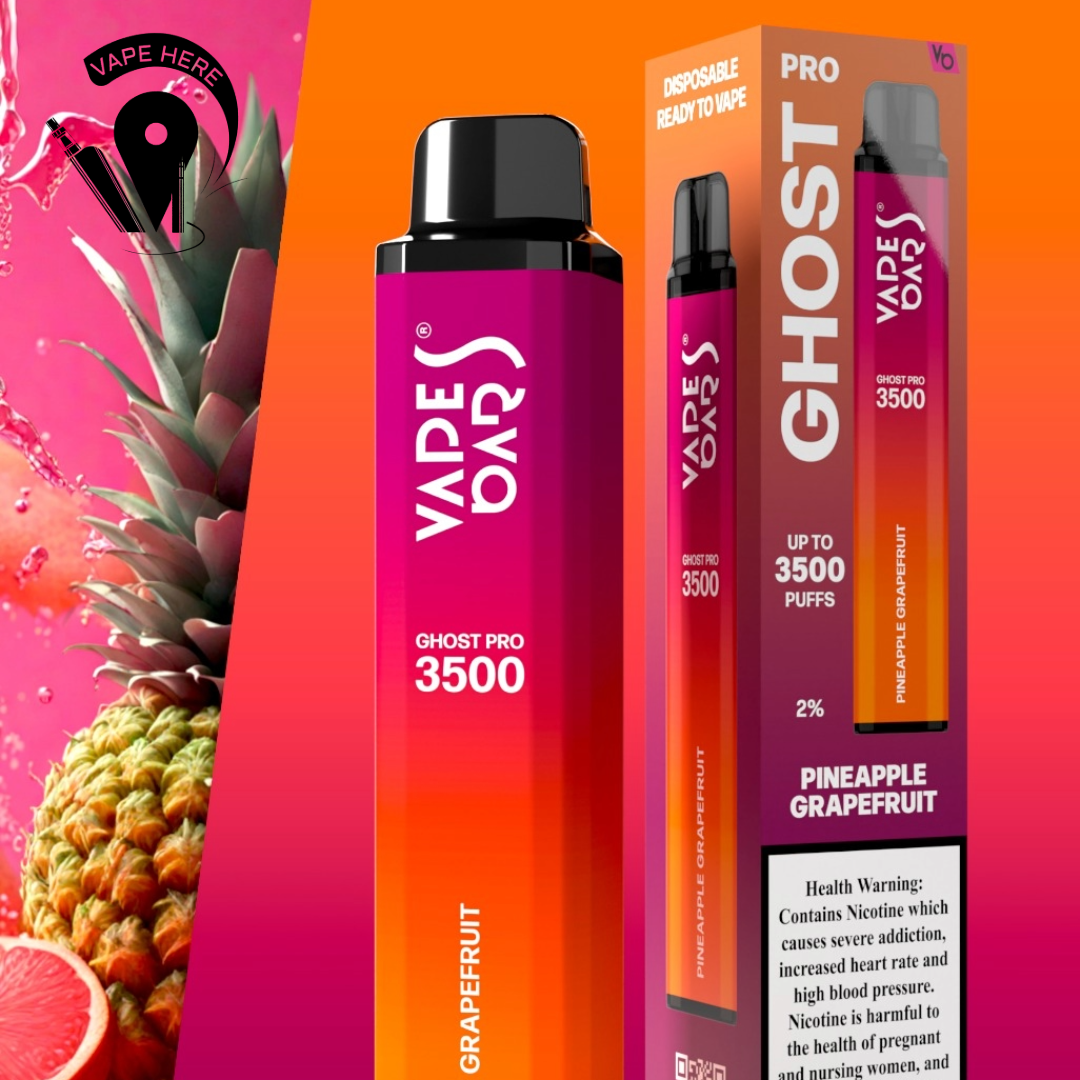 VAPES BAR - GHOST PRO 3500 PUFFS DISPOSABLE VAPE Pineapple Grapefruit UAE Al Ain