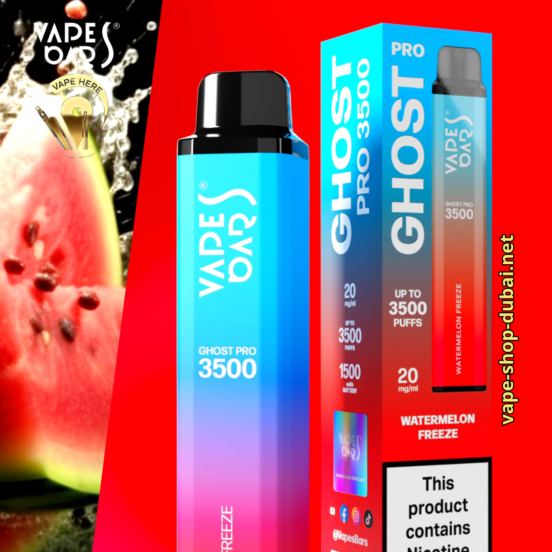 VAPES BAR - GHOST PRO 3500 PUFFS DISPOSABLE VAPE Watermelon Freeze UAE Al Ain