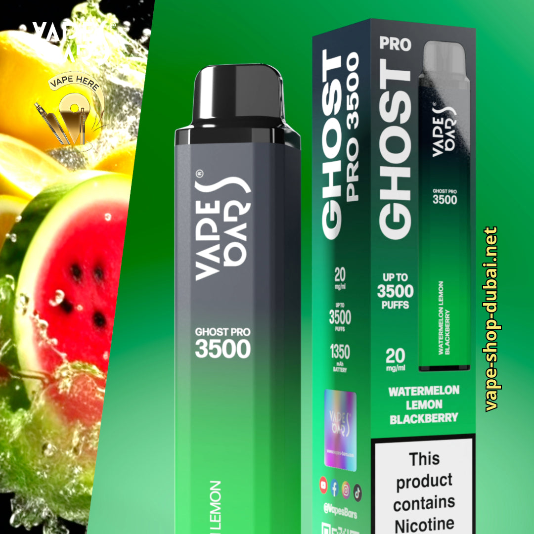 VAPES BAR - GHOST PRO 3500 PUFFS DISPOSABLE VAPE Watermelon Lemon Blackberry UAE Umm Al Qiwuan