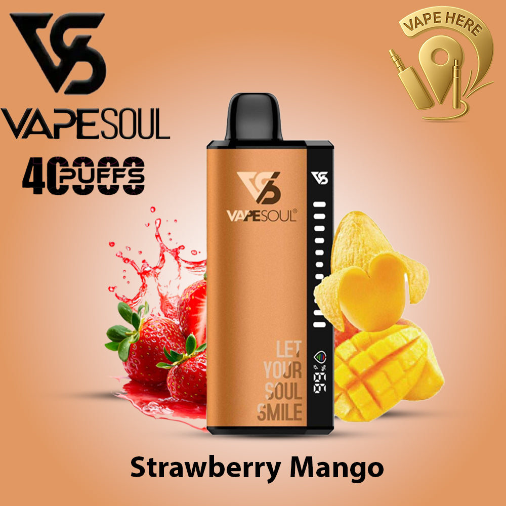 VAPESOUL 40K Puffs  20mg - Disposable Vape Strawberry Mango UAE Abu Dhabi 