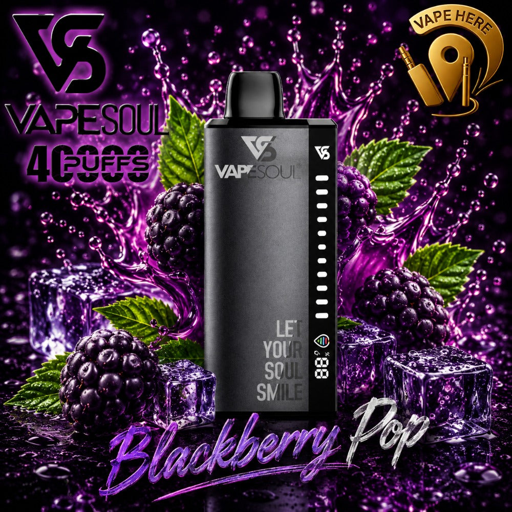 VAPESOUL 40K Puffs  20mg - Disposable Vape Blackberry Pop Umm Al Quwain UAE