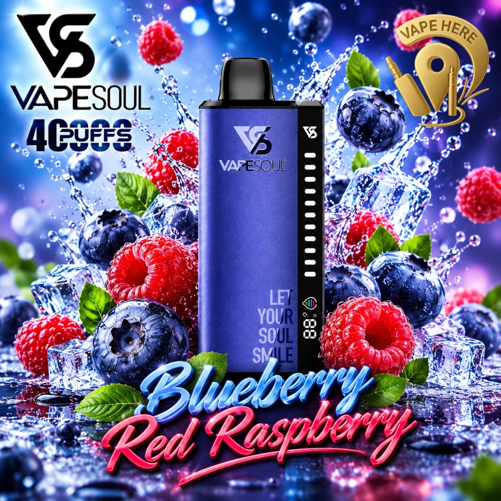 VAPESOUL 40K Puffs  20mg - Disposable Vape Blueberry Red Raspberry UAE Abu Dhabi 