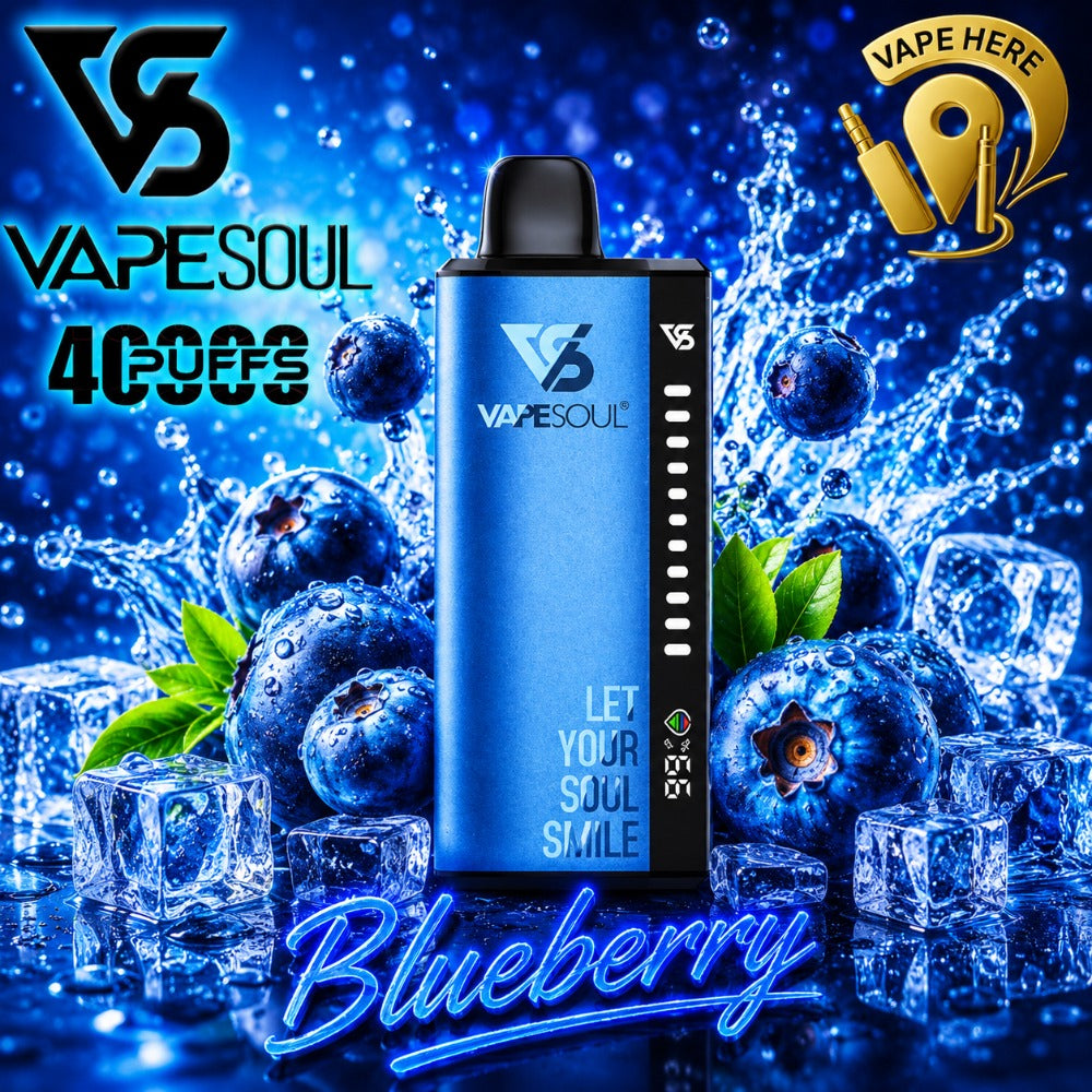 VAPESOUL 40K Puffs  20mg - Disposable Vape Classic Blueberry Ice Sharjah, UAE