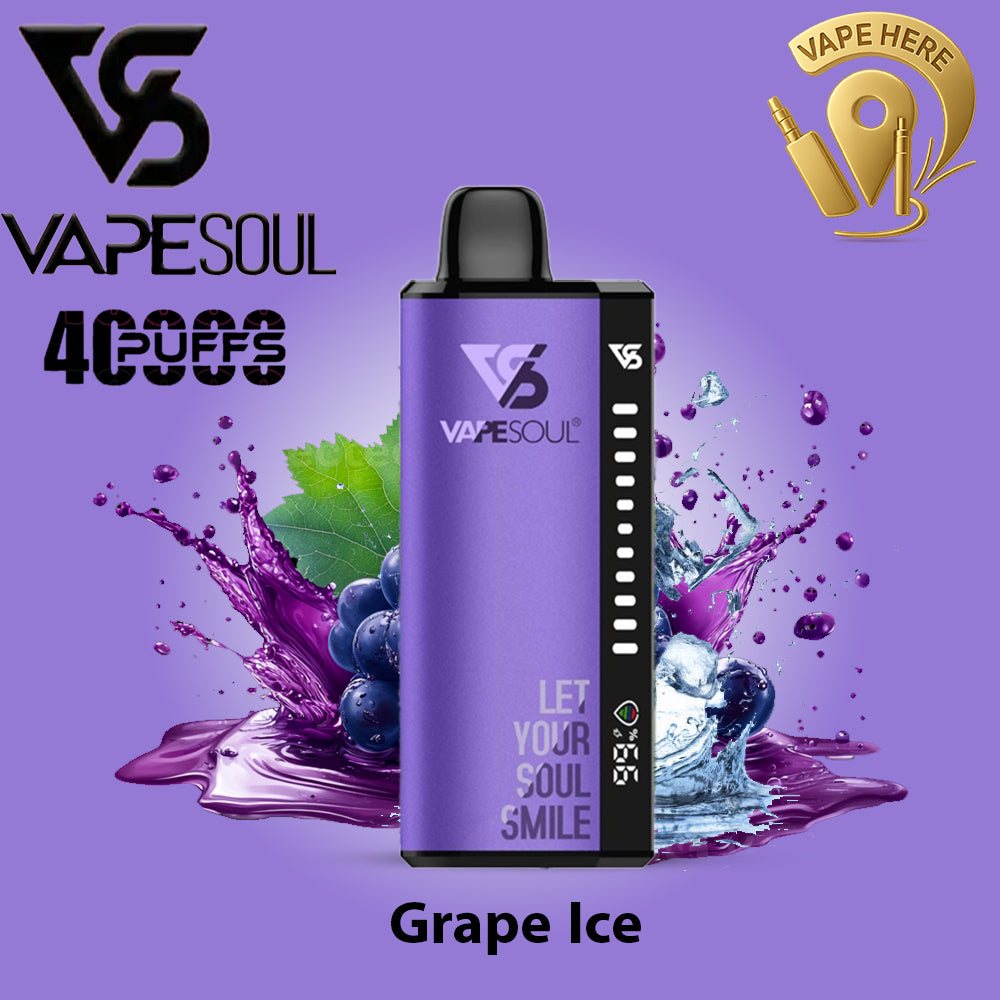 VAPESOUL 40K Puffs  20mg - Disposable Vape Grape Ice UAE Dubai 