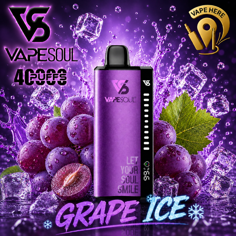 VAPESOUL 40K Puffs  20mg - Disposable Vape Grape Ice Dubai, UAE