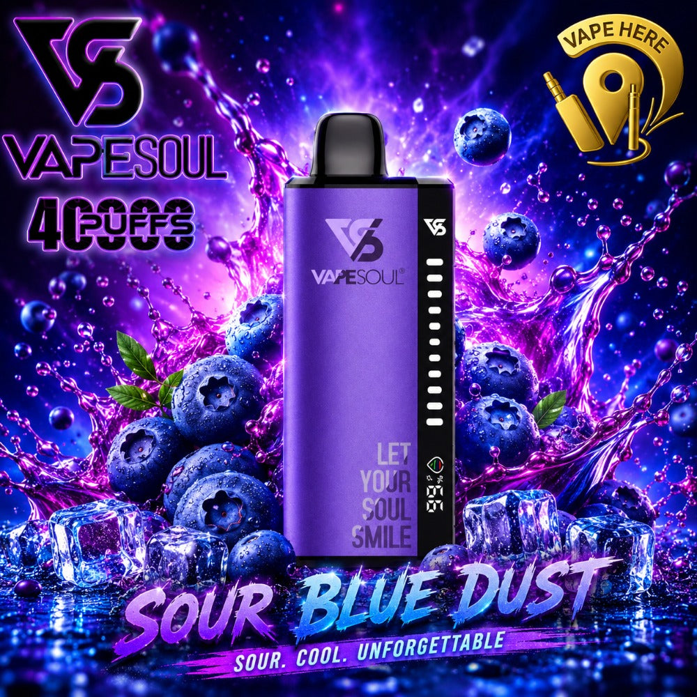 VAPESOUL 40K Puffs  20mg - Disposable Vape Sour Blue Dust Abu Dhabi, UAE