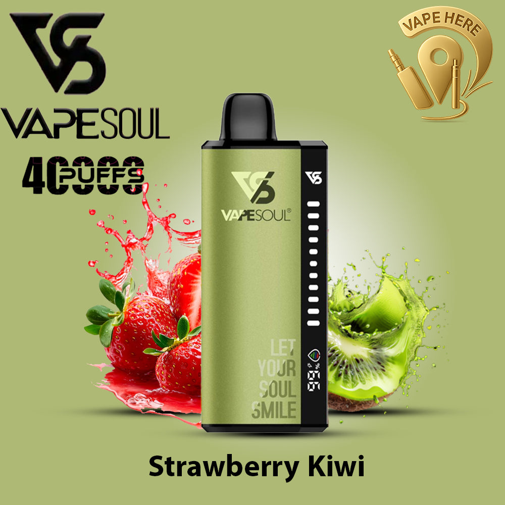 VAPESOUL 40K Puffs  20mg - Disposable Vape Strawberry Kiwi UAE Al Ain