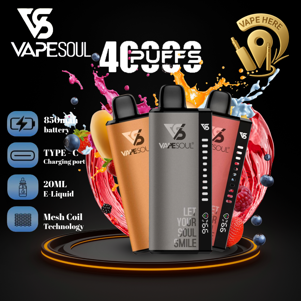 VAPESOUL 40K Puffs Disposable Vape 20mg – Buy Online in Dubai & UAE | Vape  Here Store