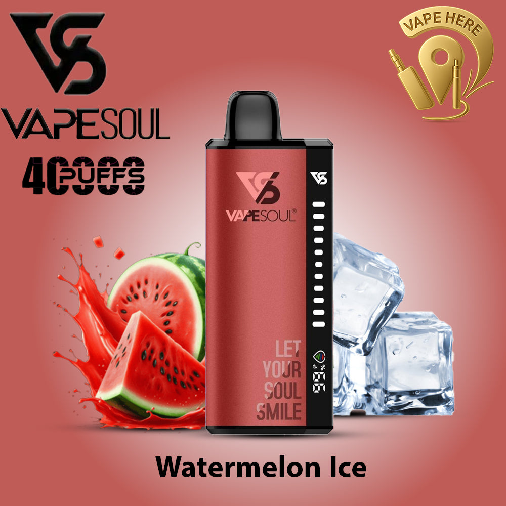 VAPESOUL 40K Puffs  20mg - Disposable Vape Watermelon Ice UAE Ajman 