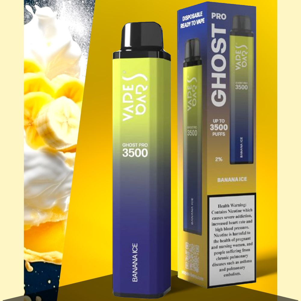 VAPES BAR - GHOST PRO 3500 PUFFS DISPOSABLE VAPE Banana Ice UAE Ajman 