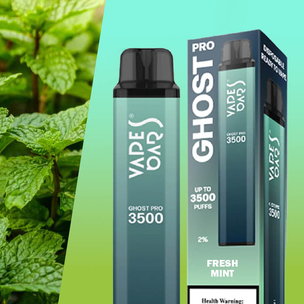 VAPES BAR - GHOST PRO 3500 PUFFS DISPOSABLE VAPE Fresh Mint UAE Abu Dhabi