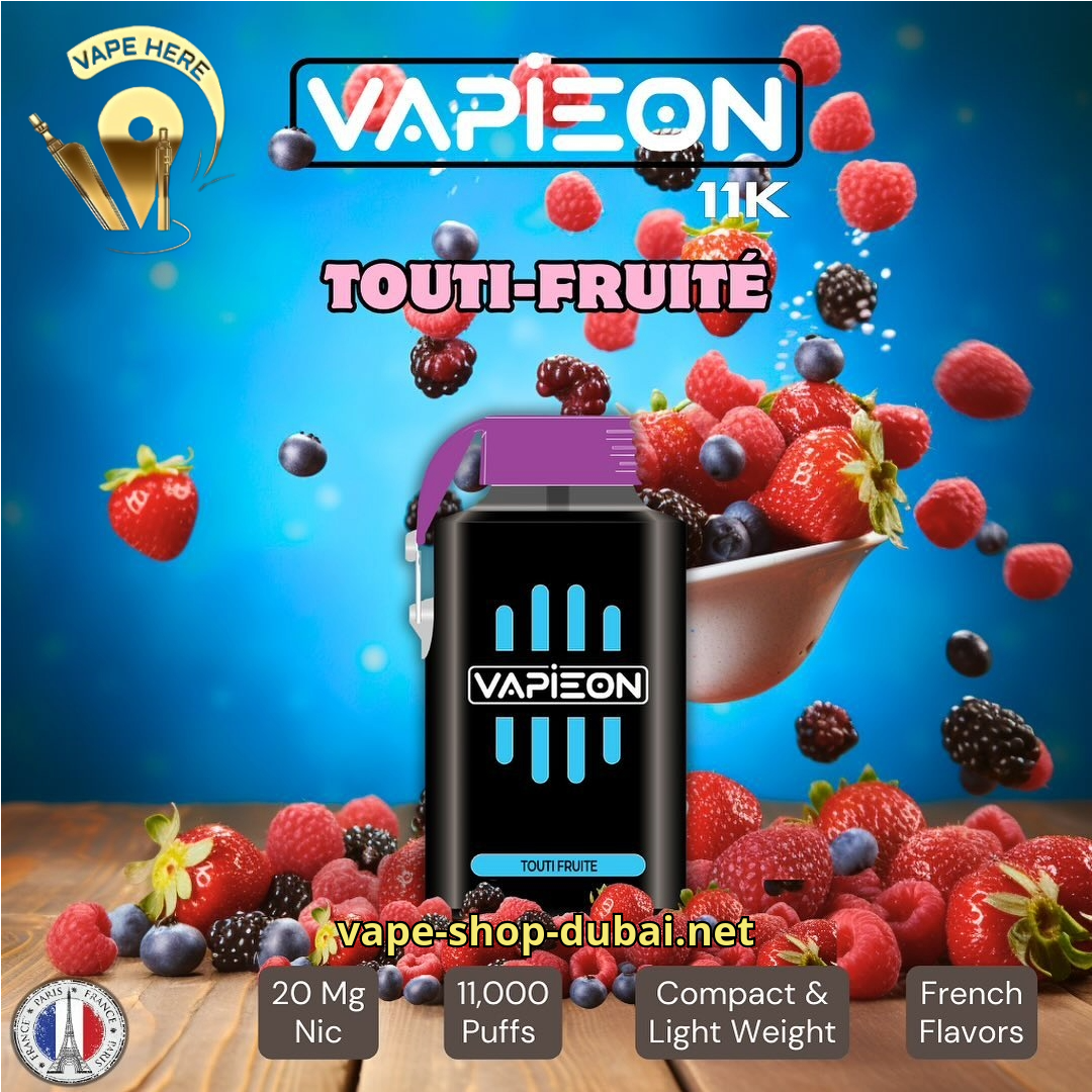 VAPIEON Disposable Vape 11000 Puffs Touti-Fruite (Mix Berries) UAE Ajman