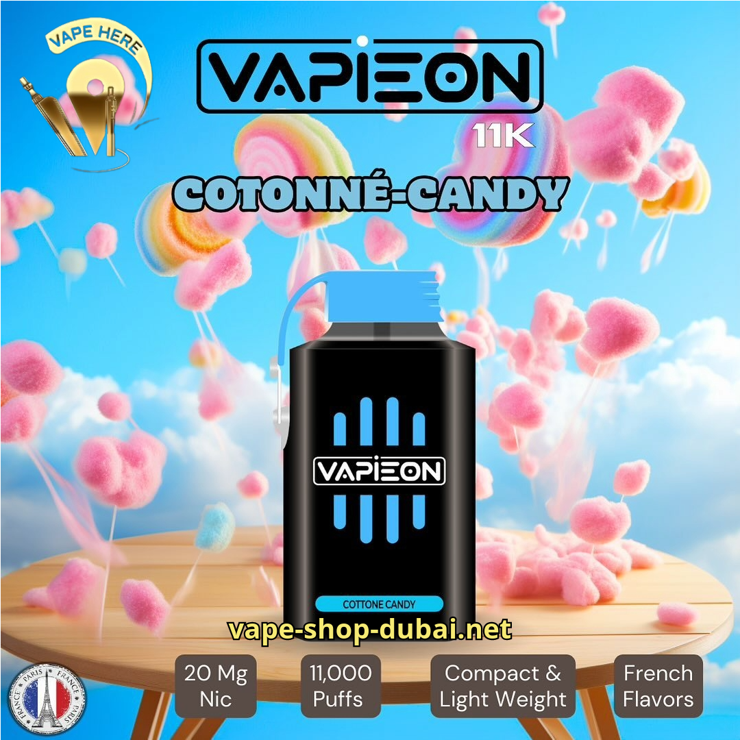 VAPIEON Disposable Vape 11000 Puffs Cotton Candy  UAE Ajman