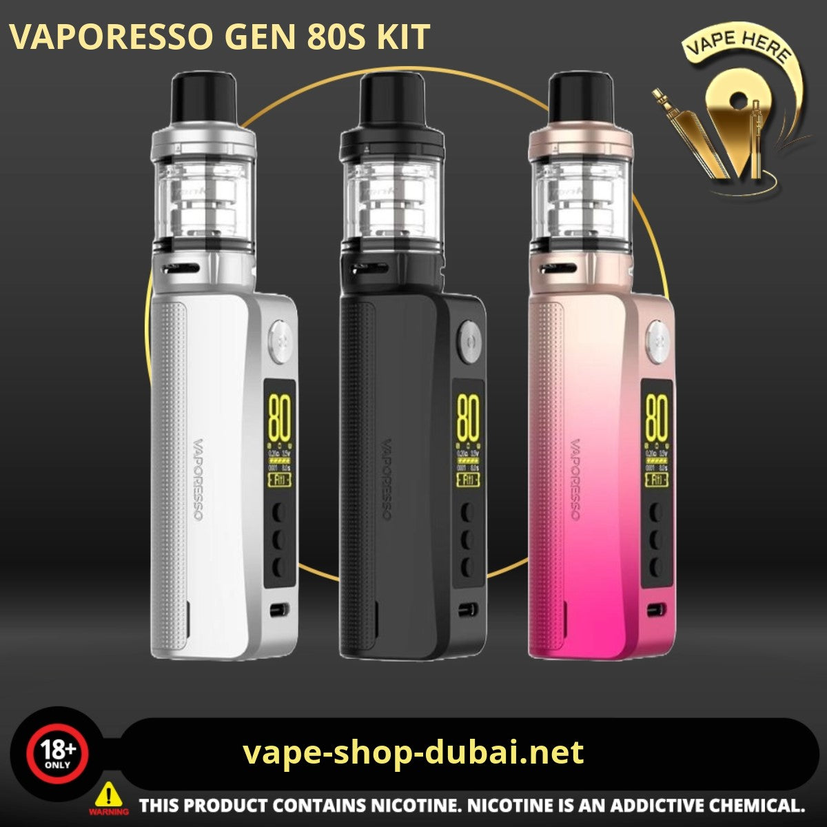 VAPORESSO GEN 80S KIT WITH ITANK ATOMIZER 5ML - Vape Here Store