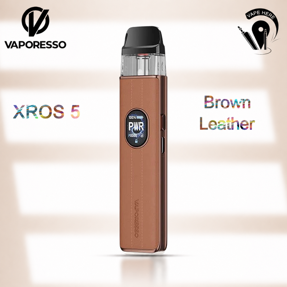 VAPORESSO XROS 5 Kit 1500mAh Pod System Brown Leather  UAE Ajman 