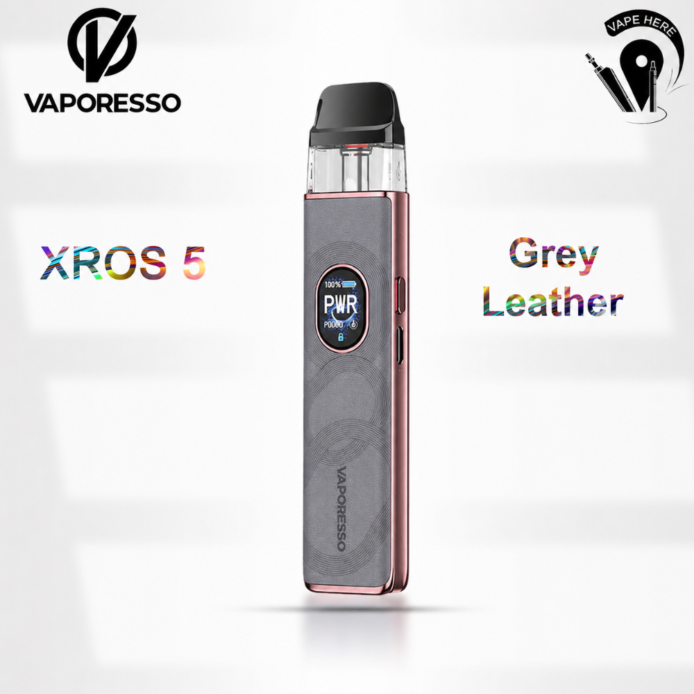 VAPORESSO XROS 5 Kit 1500mAh Pod System Grey Leather  UAE Al Ain