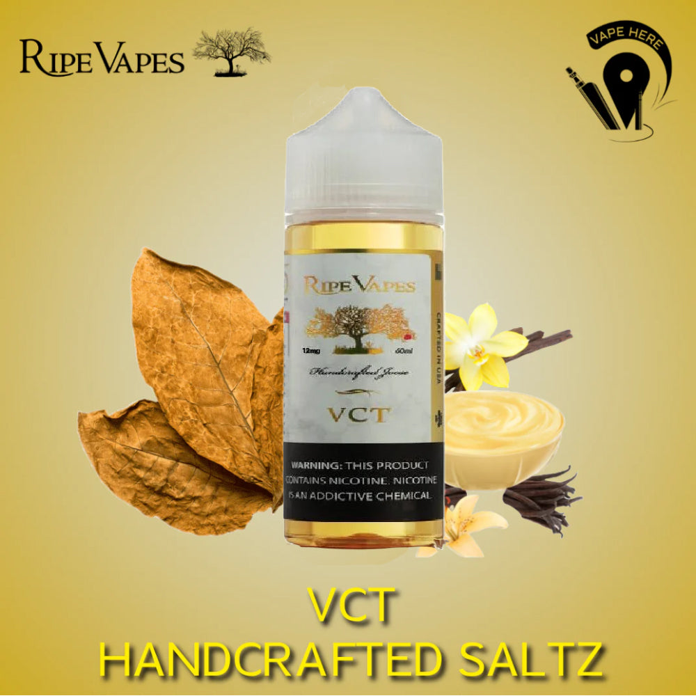VCT ORIGINAL (Vanilla, Custard, Tobacco) 60 & 120ml UAE & Dubai | VCT Ripe  Vapes 0, 3, 6, 12, 18mg | Vape Here Store