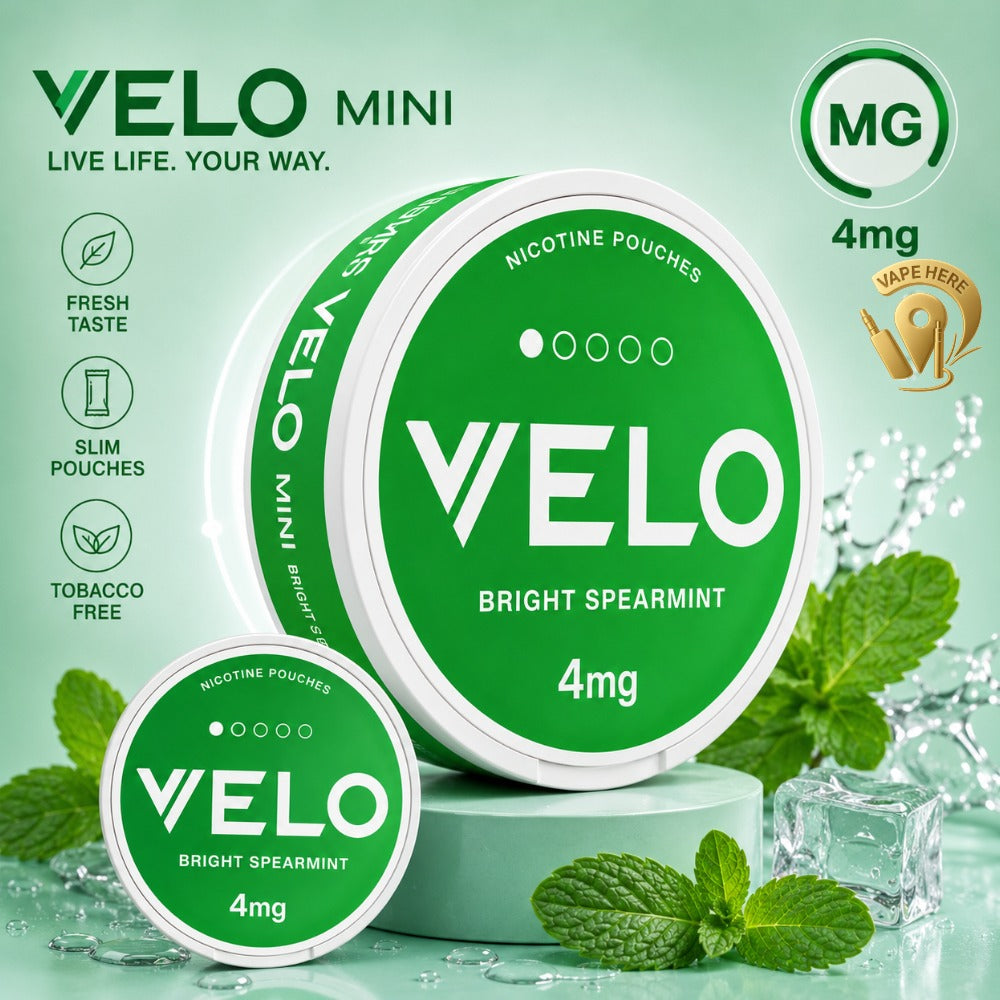 VELO Mini Nicotine Pouches - For New Users 4-8 mg Nicotine Strength Bright Spearmint UAE Abu Dhabi