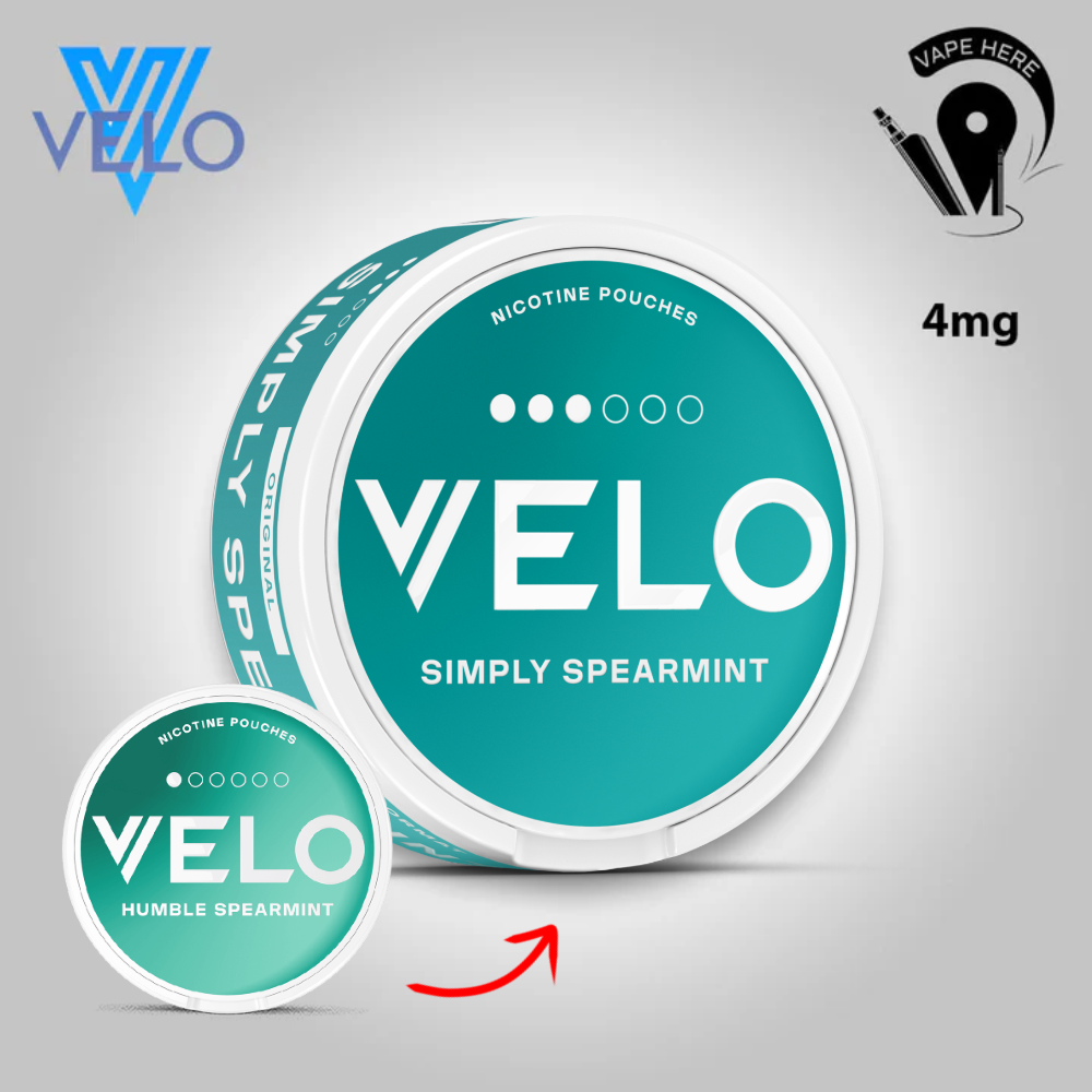 VELO Mini Nicotine Pouches - For New Users 4-8 mg Nicotine Strength  Humble Spearmint (Simply Spearmint) 4mg UAE Dubai