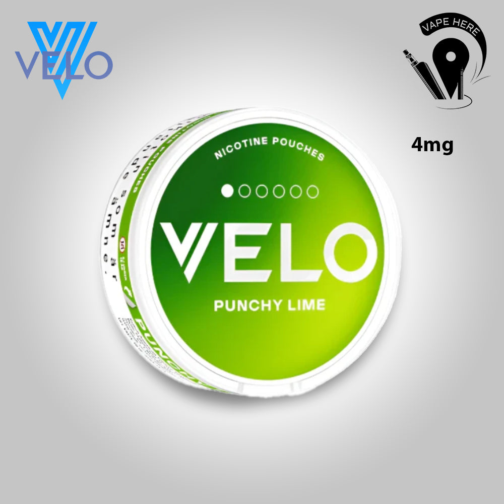 VELO Mini Nicotine Pouches - For New Users 4-8 mg Nicotine Strength Punchy Lime