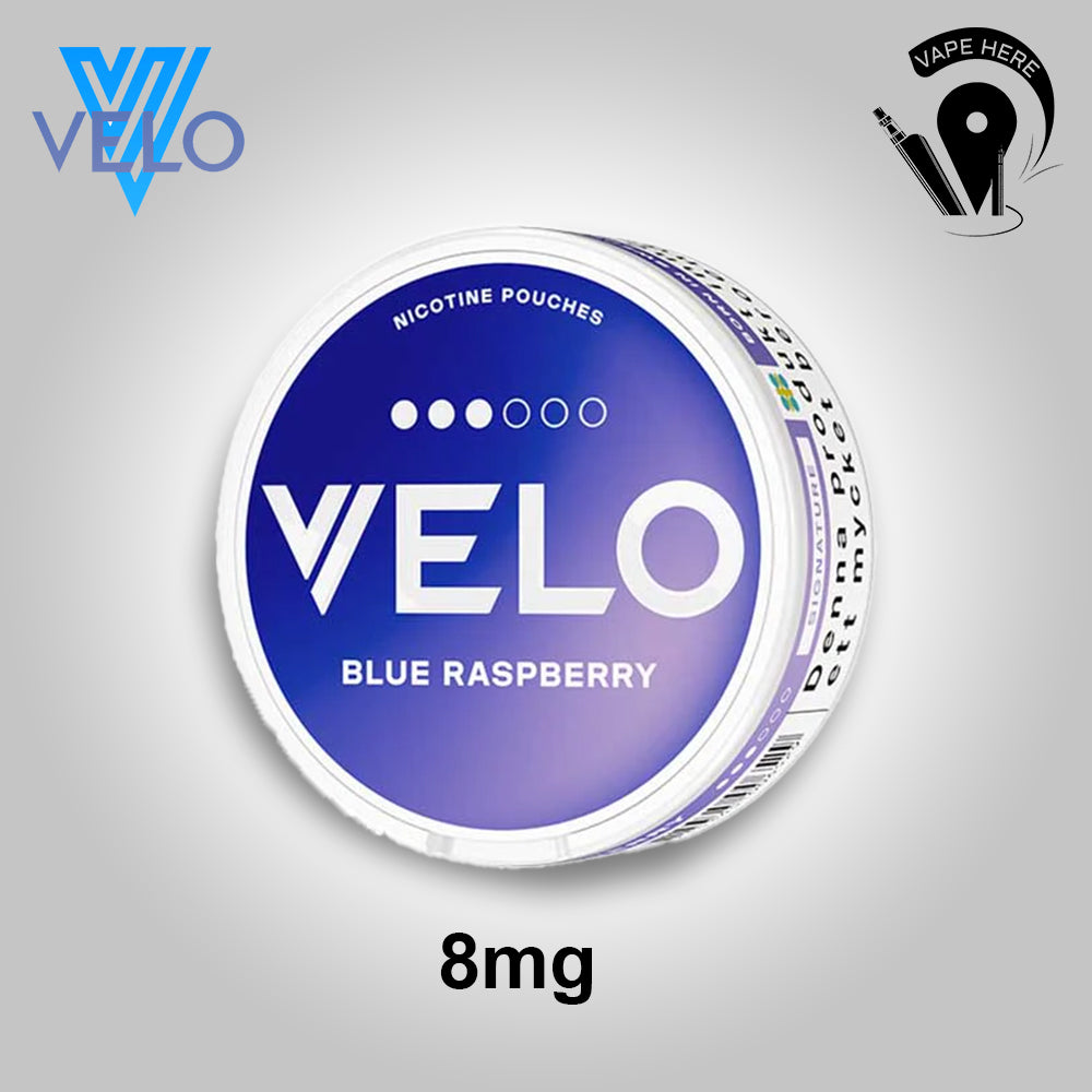 VELO Nicotine Pouches Dubai – Tobacco-Free Nicotine for Experienced Users Blue Raspberry UAE Al Ain 