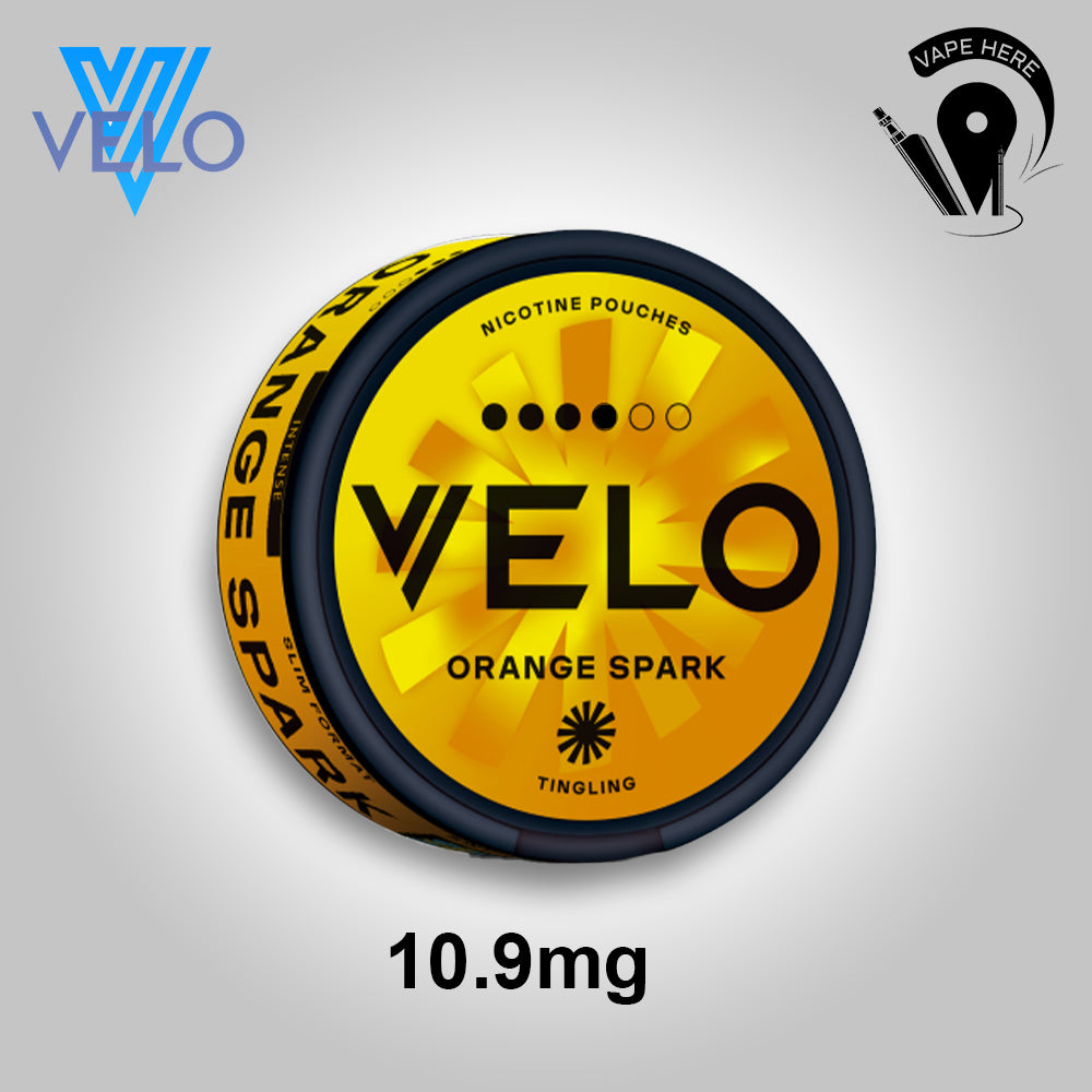 VELO Nicotine Pouches Dubai – Tobacco-Free Nicotine for Experienced Users Orange Spark UAE Abu Dhabi 