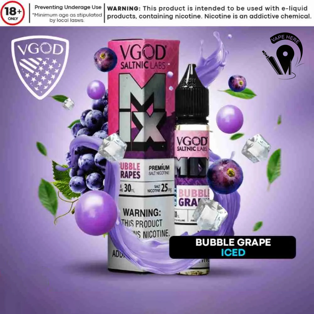VGOD Iced Mix Series Nic Salt 30ml Bubble Grape Ice UAE Al Ain