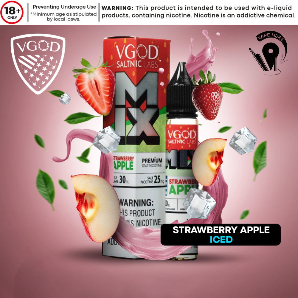 VGOD Iced Mix Series Nic Salt 30ml Strawberry Apple Ice UAE Sharjah