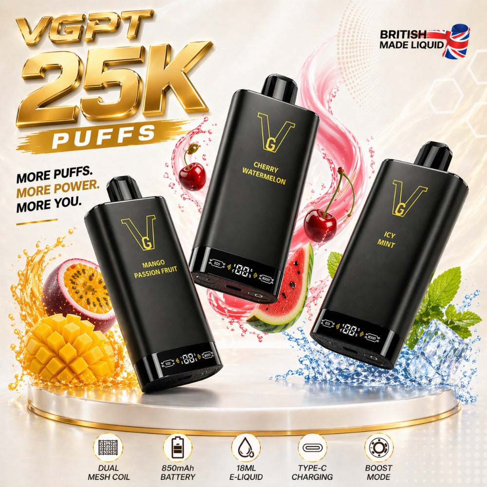 VGPT 25K Disposable Vape 25000 Puffs with LED Screen (20mg & 50mg Nicotine)