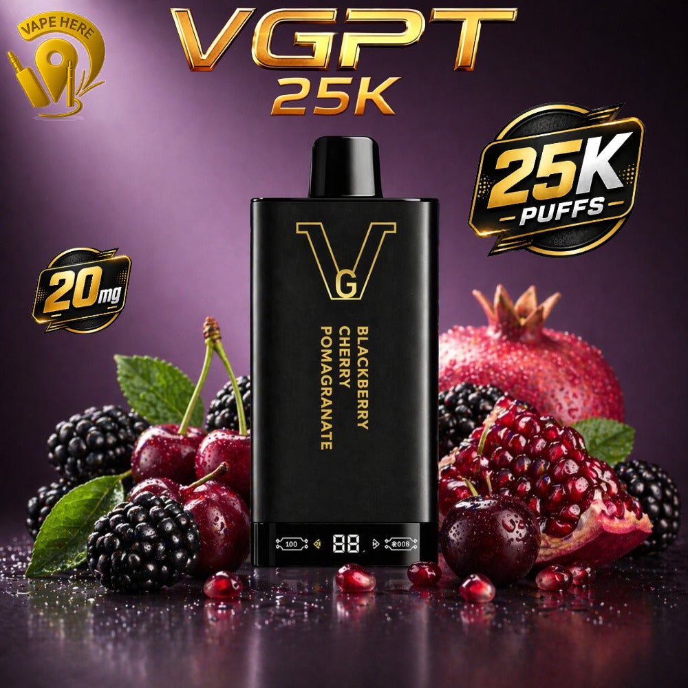 VGPT_25K_Disposable_Vape_25000_Puffs_with_LED_Screen_20mg_50mg_Nicotine_Blackberry_Cherry_Pomagranate_2 Ajman, UAE