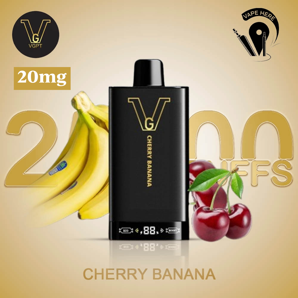 VGPT 25K Disposable Vape 25000 Puffs with LED Screen (20mg & 50mg Nicotine) Cherry Banana UAE Abu Dhabi