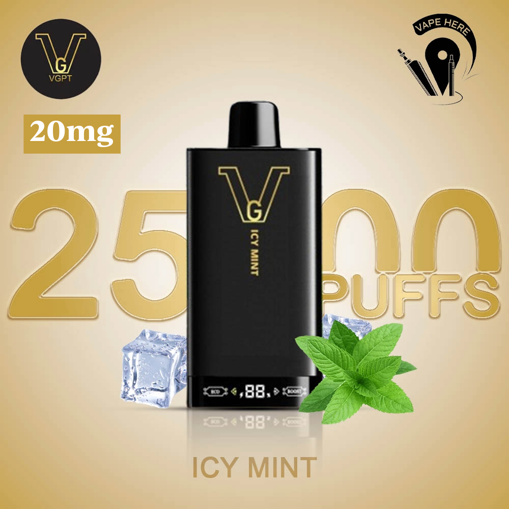 VGPT 25K Disposable Vape 25000 Puffs with LED Screen (20mg & 50mg Nicotine) Icy MInt UAE Ajman