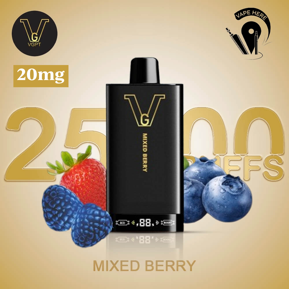 VGPT 25K Disposable Vape 25000 Puffs with LED Screen (20mg & 50mg Nicotine) Mixed Berry UAE Sharjah