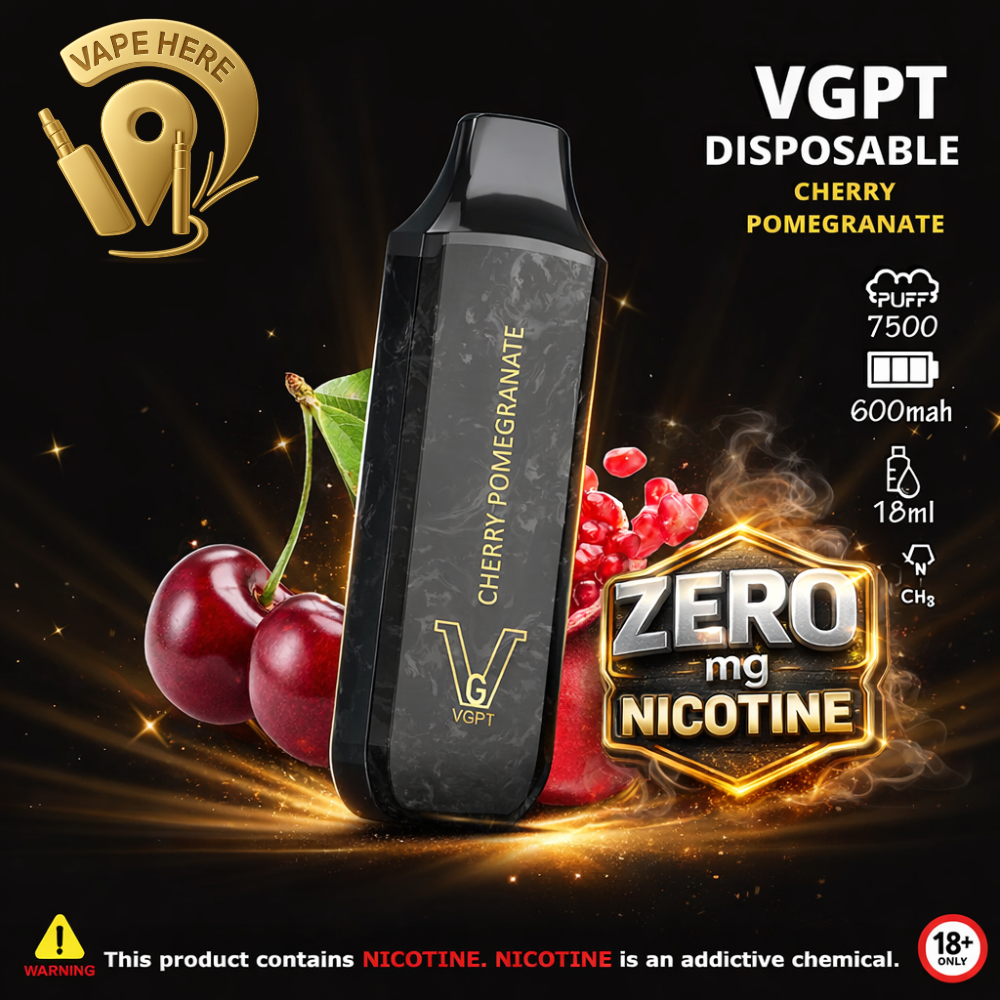 VGPT DISPOSABLE VAPE (20mg&50mg) 7500 PUFFS Cherry Pomegranate 0mg UAE Ajman 