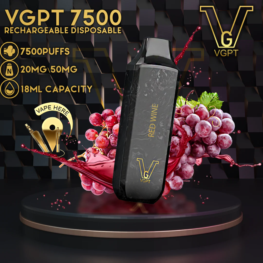 VGPT DISPOSABLE VAPE (20mg&50mg) 7500 PUFFS Red Wine UAE Abu Dhabi