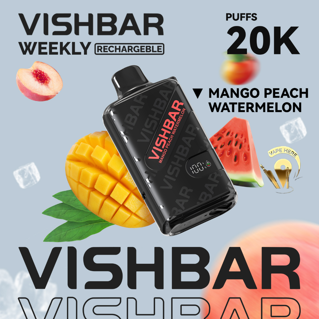 VISHBAR Weekly 20000 PUFFS DISPOSABLE VAPE Mango Peach Watermelon UAE Abu Dhabi